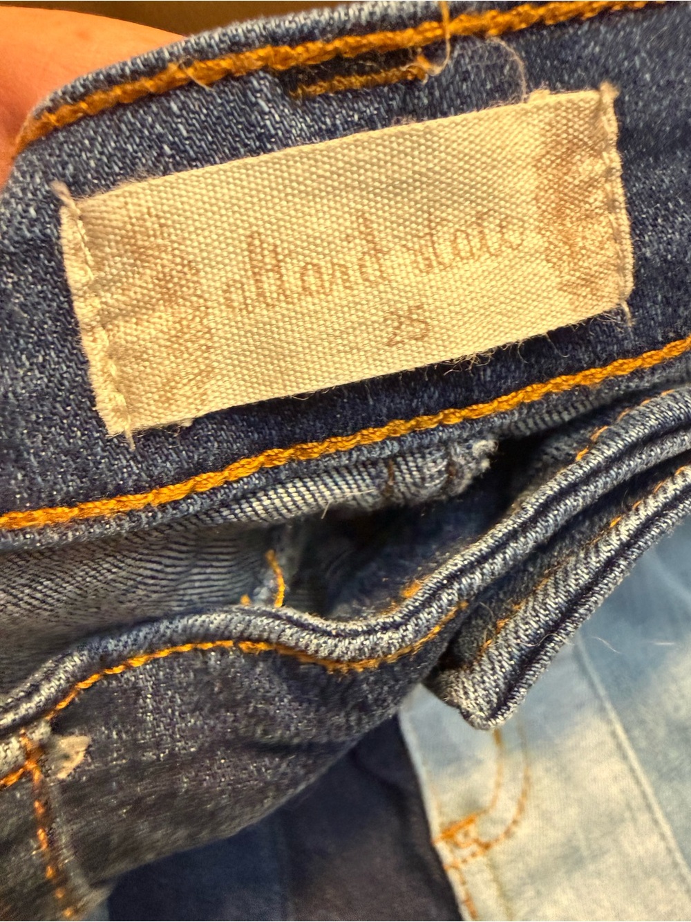 Women’s Two-Tone Blue Stripe Bootcut Jeans - Picture 4 of 6